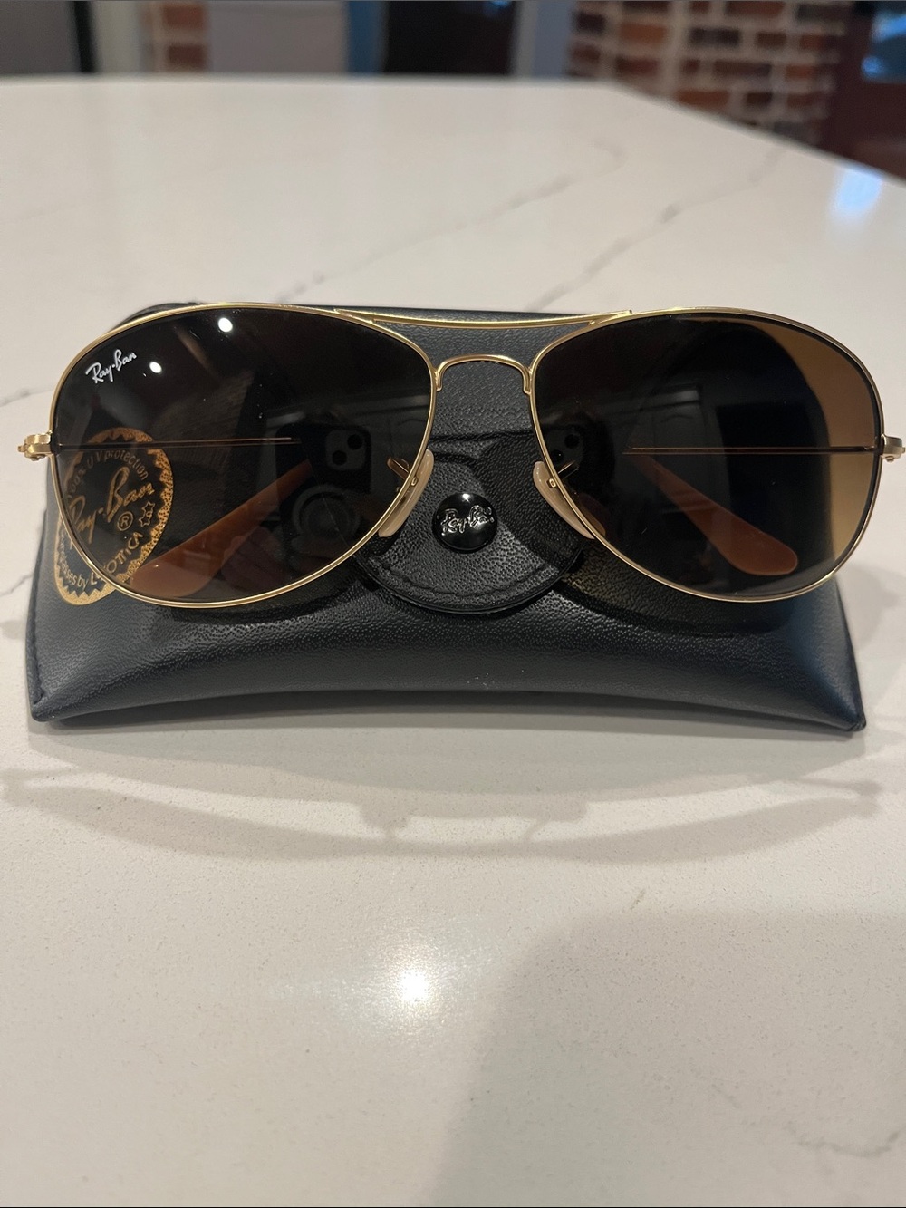 Ray-Ban Women’s Aviator Sunglasses - Gold Frame with Brown Lenses